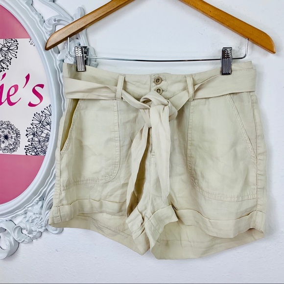 Cotton On / Tan Tie Waist Cuffed Shorts - Picture 1 of 7